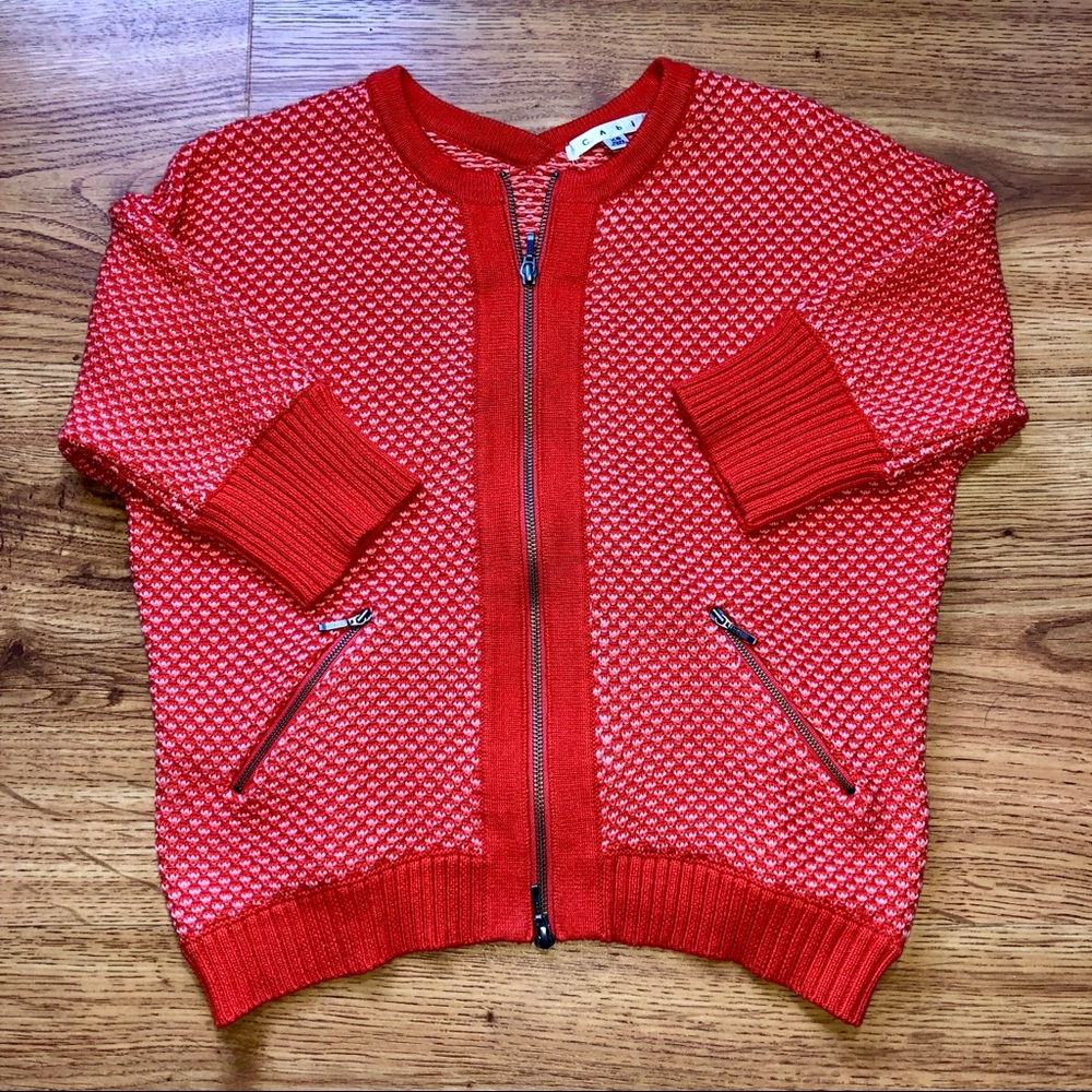 CAbi Cocoon Orange Pink Sweater Cardigan XS - Picture 3 of 7